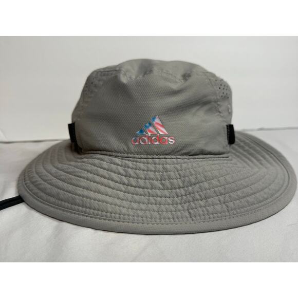 Adidas Aeroready Bucket Hat Men’s Gray Vented UPF 50 Adj Strap - Picture 1 of 9